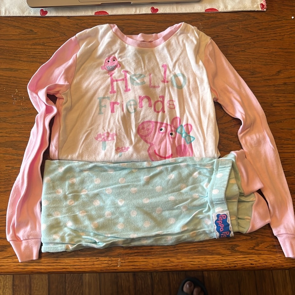 Peppa Pig Pink and White Pajama Tops